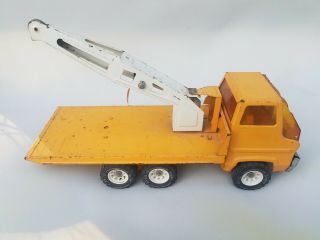 Vintage 1974 - 75 Tonka Toys Orange Gas Turbine Crane Boom / Flatbed Truck 2997