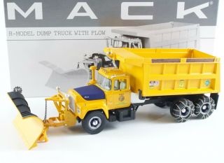 Mack R - Model Dump Truck With Plow Ny York State Dept First Gear 1:34 19 - 2674