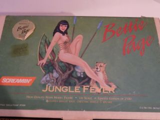 Betty Page Jungle Fever Resin Model Figurine 1994 Screamin Products 1:16 Ltd Ed