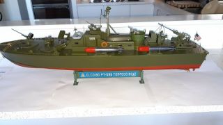 Italieri Elco Torpedo Boat Model.  Assembled Plastic Kit.  1:35 Scale.  Excell Cond
