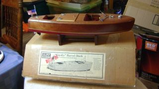 Old B/o 17 - 18 " Lilliput Chris Craft Barrel Back Wood Toy Boat / Box - Xlnt