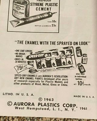 1963  Aurora Phantom of the Opera Plastic Model Kit with Instructions 3