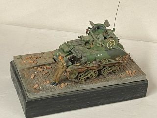Ww2 British Vickers Tank Diorama,  1/35 Scale Built & Finished For Display,  Fine.