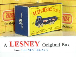 Matchbox Lesney 20b Erf 68g Transport Lorry Truck Type D Empty Box Only