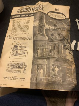 1965 Aurora Addams Family Haunted House Model Kit With Instructions No Box