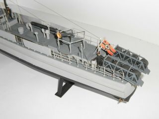 German Torpedo boat model.  Assembled plastic kit.  Approx 1:72 scale.  Excell cond 3