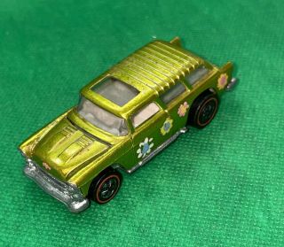 Hot Wheels Vintage Redline 1969 Classic Nomad Lime? Yellow W Flowers