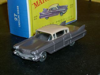 Matchbox Lesney Cadillac 60 Special 27 Cx Red Base Clr 20spw Sc6 Vnm Crafted Box