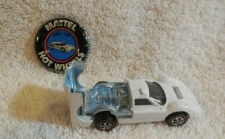 2 Orig Mattel Hot Wheels/ Redline Usa,  Button/white Ford J Car/bt Orange Cougar