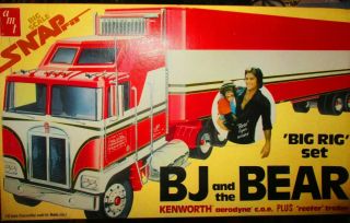 Amt Pk - 7705 Bj And The Bear Big Rig Set 1:32 1980 Issue Snap Kit Kw Semi