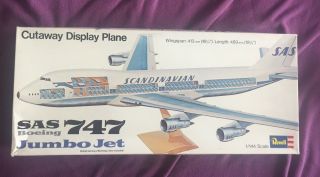 Revell 1/144 Sas Boeing 747 Jumbo Jet Cutaway Display Plane No.  H - 177 1974