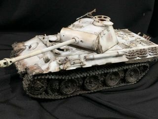 1/35 Pro Built And Weathered Tamiya German Panther V Tank Winter Snow Camo Ww2