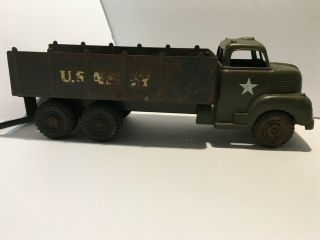 Vintage 1950 ' s Marx Lumar Pressed Steel US Army Transport Cargo Toy Truck 2
