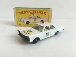 Matchbox Lesney No 55 Police Car Ford Galaxie Box