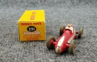 Vintage Meccano Dinky Toys 231 Maserati Race Car 9 Made In England W/box