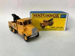 Vintage Lesney Matchbox 64a Custom Scammell Heavy Wreck Truck.  A Boxed Beauty