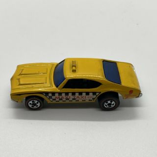 Vintage Hot Wheels Redline Olds 442 Yellow Maxi Taxi 1969 Very