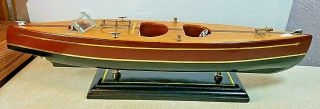 Vintage Chris Craft Runabout Wood Model 21 " Classic Mahogany Racing Speed Boat