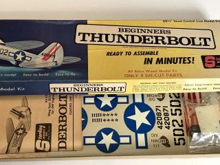 Sterling Beginners Thunderbolt 20 1/2 Control Line Model Kit Balsa Wood Airplane