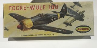 1960 Aurora Famous Fighters Focke - Wulf 190 Kit 30 - 79 1/4 Inch Scale