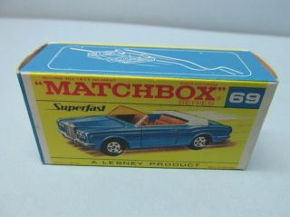 Matchbox Superfast 69a Rolls Royce “f Box” Folded / Box Only