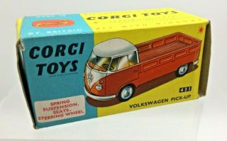 Vintage Corgi Toys Volkswagen Pick - Up 431 Empty Box