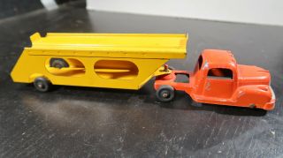 Tootsietoy Tootsie Toy Car Carrier Transporter With Yellow Back Half