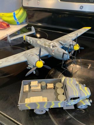 1/35 scale built german truck and bf110 fighter 2