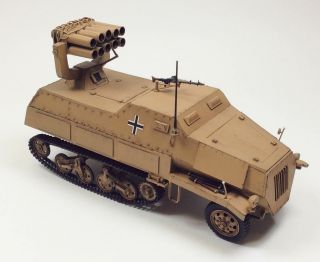 Wwii German Sd.  Kfz.  4 Half - Track With Nebelwerfer 15cm Built - Up 1/35 Scale Model