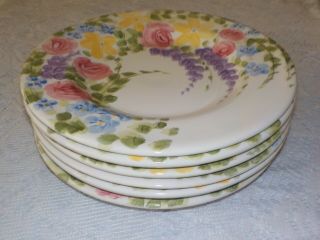 6 Valentino Hand Painted Dinner Plates Is.  Shipped With Usps Prio