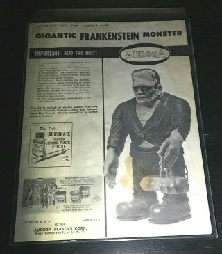 Aurora,  1964 Gigantic Frankenstein Assembly Instructions