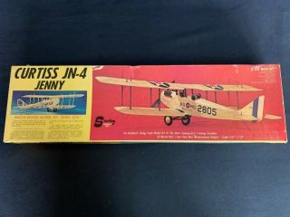 Sterling Curtiss Jn - 4 Jenny Balsa Wood 32 Inches Wingspan Plane Open Box