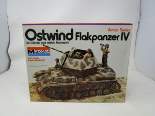 Vintage 1974 Monogram Ostwind Flakpanzer Iv Model Kit 1:32