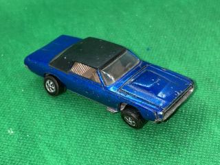 Hot Wheels Redline 1967 Custom T - Bird Blue & Black Roof Vintage Car