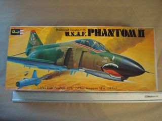 Revell F - 4e Phantom Ii 1/32 Scale Model Kit,  1974 Issue H - 198,  Open Box