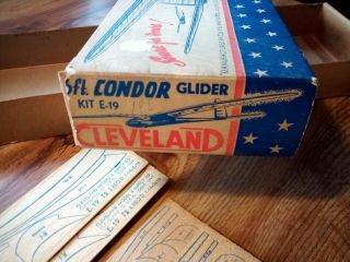 Cleveland Condor 6 Ft.  Glider Balsa Wood Model 1947 E - 19 Kit