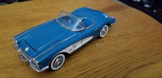 1/24 Scale Metal Franklin 1960 Chevrolet Corvette Teal Please Read