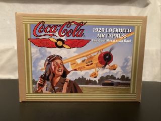 Ertl Coca Cola 1929 Lockhead Air Express Die - Cast Metal Coin Bank