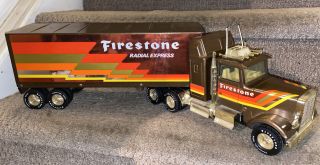 Vintage Nylint Firestone Gold Freightliner 18 Wheelers 24 " Semi Truck Trailer