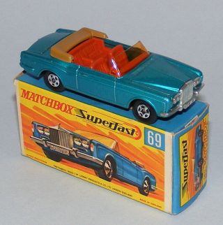 Matchbox Superfast 69a Rolls Royce Silver Shadow Convertible Near Boxed