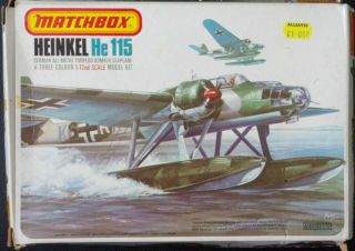 Vintage Matchbox Window Box Pk - 401 1:72 Scale Heinkel He 115 Plastic Model Kit