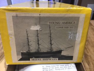 Vtg Model Shipways " Young America " Clipper Ship Advanced Woodworking Boat Model