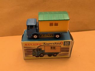 Vintage Matchbox Superfast No.  60 Site Hut Truck One Rivet Base