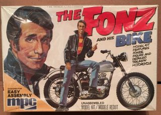 1980s Mpc The Fonz And His Bike 1/25 Plastic Model.