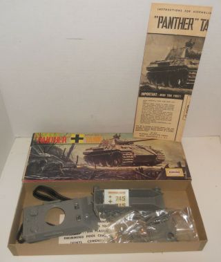 Vintage 1963 Aurora 1/4 Scale Ww Ii German Panther Tank Model Kit Boxed Unbuilt