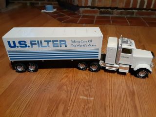 Rare Vintage Nylint Metal U.  S Filter Semi Truck And Trailer Made In Rockford Il.
