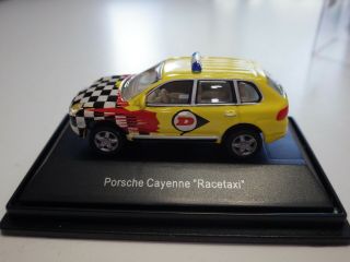 Schuco Edition 1:87 Porsche Cayenne Race Taxi Germany Yellow/Black/White/Red NIB 3
