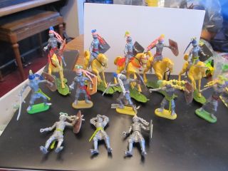Vintage Britains Swoppet Knights With Horses & Accessories