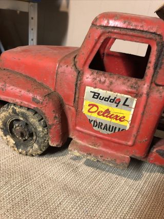 Vintage Buddy L Deluxe Hydraulic Dump Truck Pressed Steel Parts Or Restoration 3