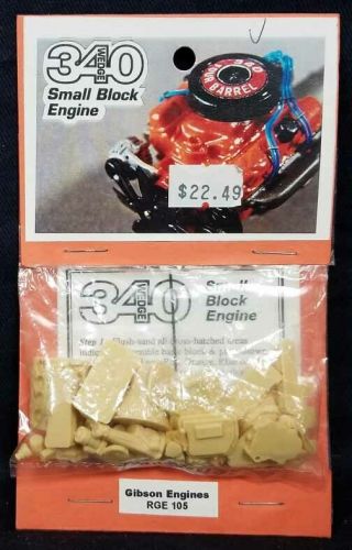 Ross Gibson Engines 105 1/24 1/25 340 Wedge Small Block Engine Resin Model Kit